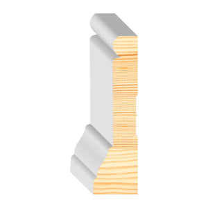 1-3/16 in x 4-1/4 in x 17 ft M0520K Primed White Pine Wood Casing - Moulding, durable composite construction with a smooth primed white finish for easy painting and installation.