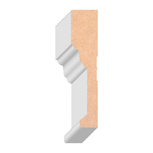 1-3/16 in x 5-1/4 in x 16 ft M5010L Primed White MDF Architrave - Moulding, durable composite construction with a smooth primed white finish for easy painting and installation.