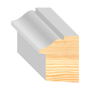 1-5/8 in x 1-3/8 in x 17 ft M282 Natural Wood Pine Back Band - Moulding, durable composite construction with a smooth primed white finish for easy painting and installation.