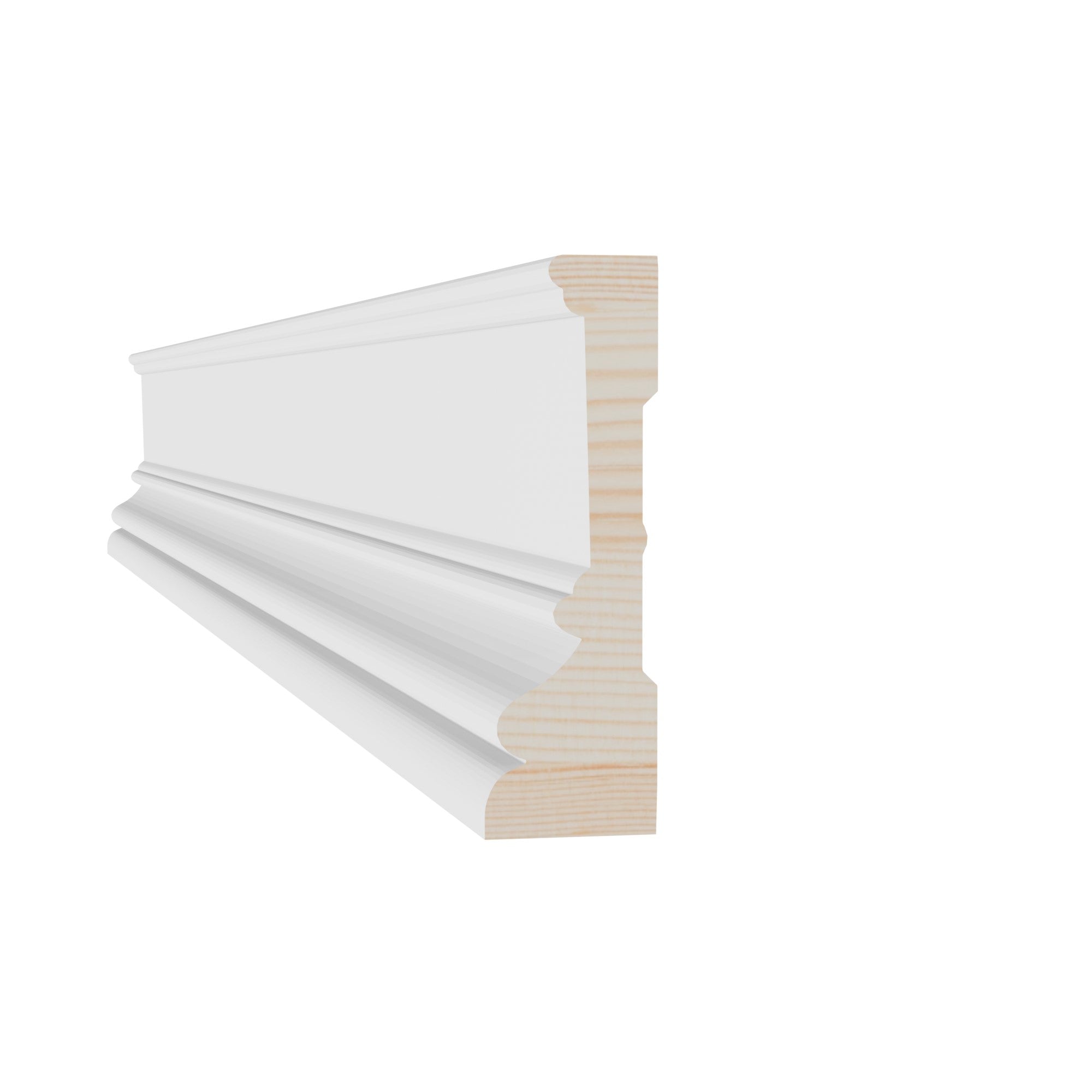 11/16 in x 2-3/16 in x 85 in M0504A Primed White Pine Wood Casing - Moulding - high-quality decorative trim for doors, windows, and interior finishing.