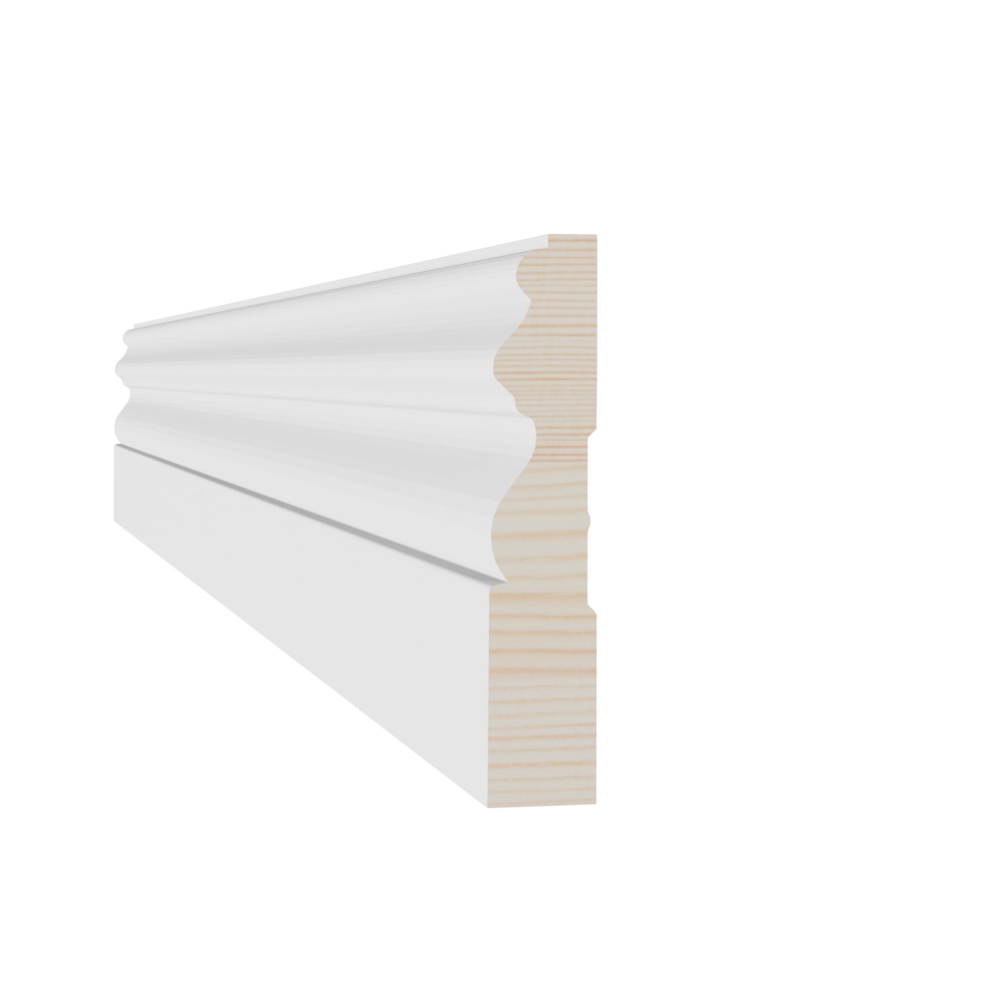 11/16 in x 3-1/2 in x 17 ft M9073A Primed White Pine Wood Casing - Moulding - high-quality decorative trim for doors, windows, and interior finishing.