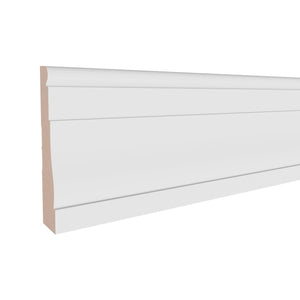 11/16 in x 3-1/4 in x 17 ft M0445M Primed White MDF-UL Casing - Moulding, durable composite construction with a smooth primed white finish for easy painting and installation.