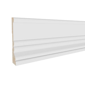 11/16 in x 3-5/16 in x 17 ft M0523L Primed White Pine Wood Casing - Moulding, durable composite construction with a smooth primed white finish for easy painting and installation.