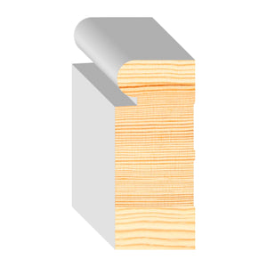11/16 in x 1-5/8 in x 85 in M0176E Primed White Pine Wood Brick Mould - Moulding, durable composite construction with a smooth primed white finish for easy painting and installation.