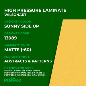 13089 Wilsonart Sunny Side Up (-60) Matte (-60) HPL 4 ft x 8 ft Laminate Sheets Specifications - Plaiwoo