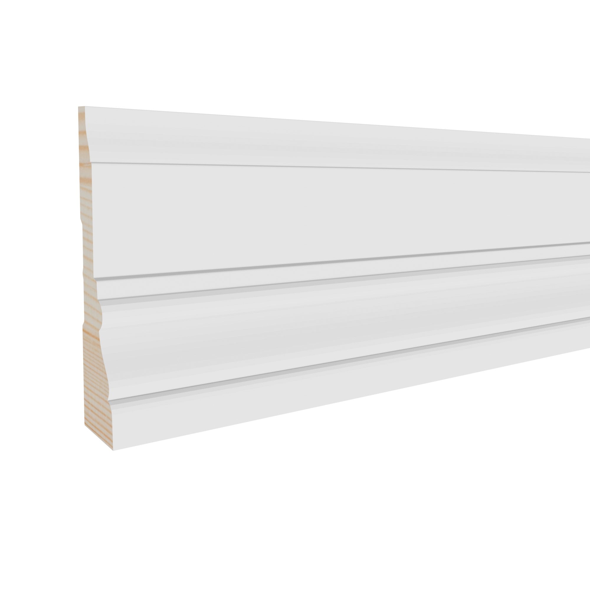 13/16 in x 3-3/8 in x 17 ft M8312A Primed White Pine Wood Casing - Moulding, durable composite construction with a smooth primed white finish for easy painting and installation.