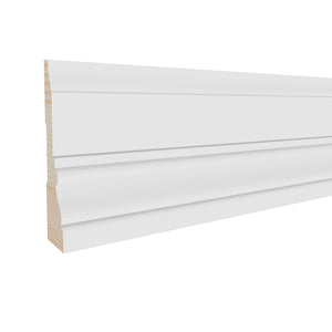 13/16 in x 3-3/8 in x 17 ft M8312A Primed White Pine Wood Casing - Moulding, durable composite construction with a smooth primed white finish for easy painting and installation.