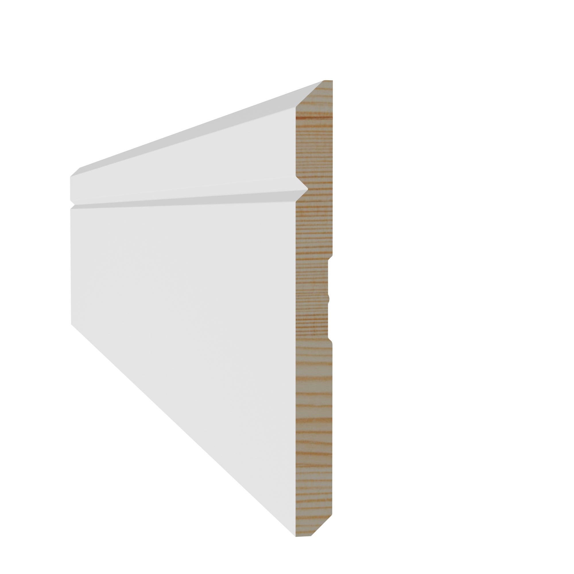 1/2 in x 6 in x 16 ft M0695E Primed White Pine Wood Baseboard -  Moulding - high-quality decorative trim for doors, windows, and interior finishing.