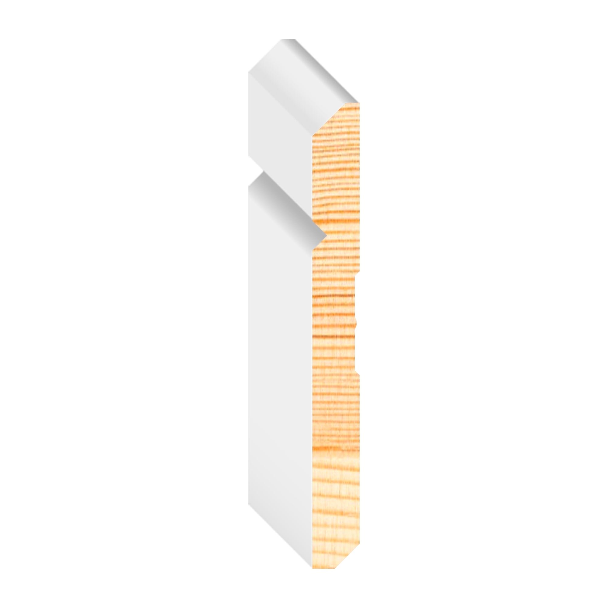 1/2 in x 5 in x 16 ft M9745A Primed White Pine Wood Baseboard -  Moulding, durable composite construction with a smooth primed white finish for easy painting and installation.