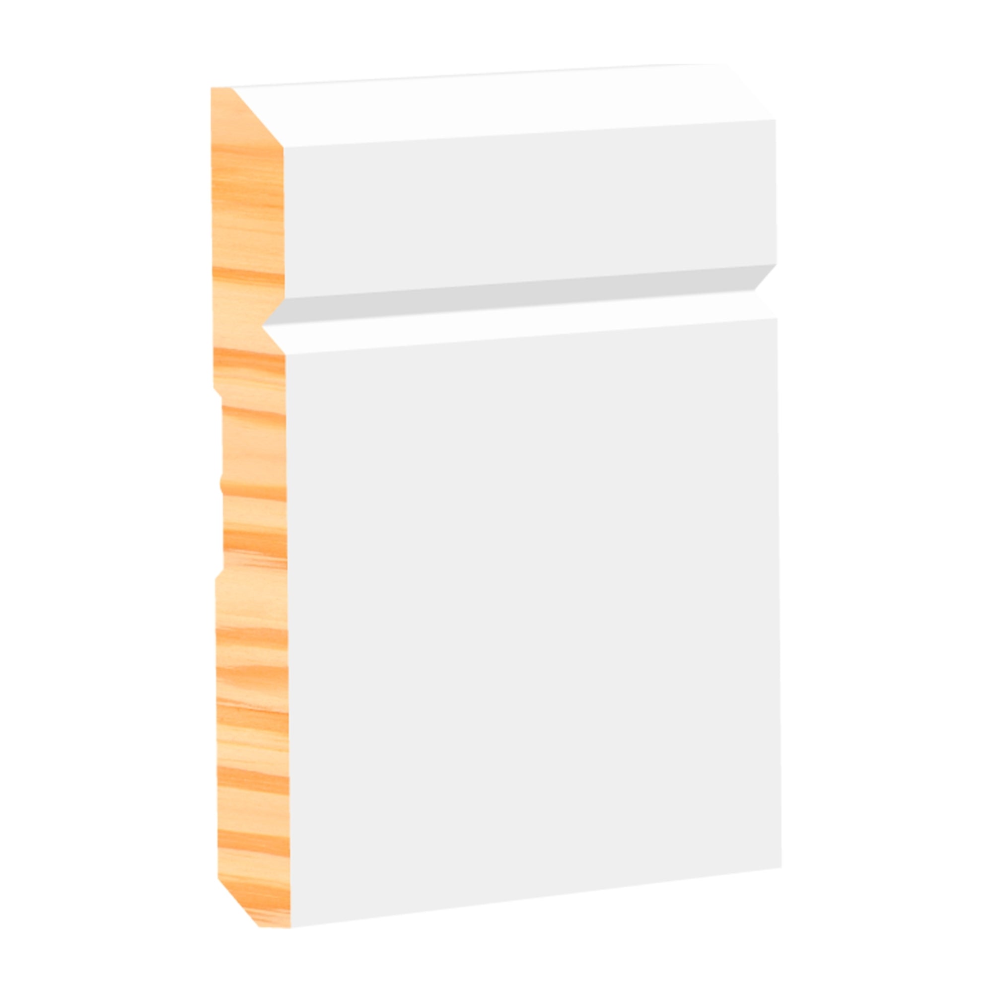 1/2 in x 5 in x 16 ft M9745A Primed White Pine Wood Baseboard -  Moulding - high-quality decorative trim for doors, windows, and interior finishing.