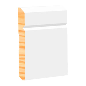 1/2 in x 5 in x 16 ft M9745A Primed White Pine Wood Baseboard - Moulding - high-quality decorative trim for doors, windows, and interior finishing.