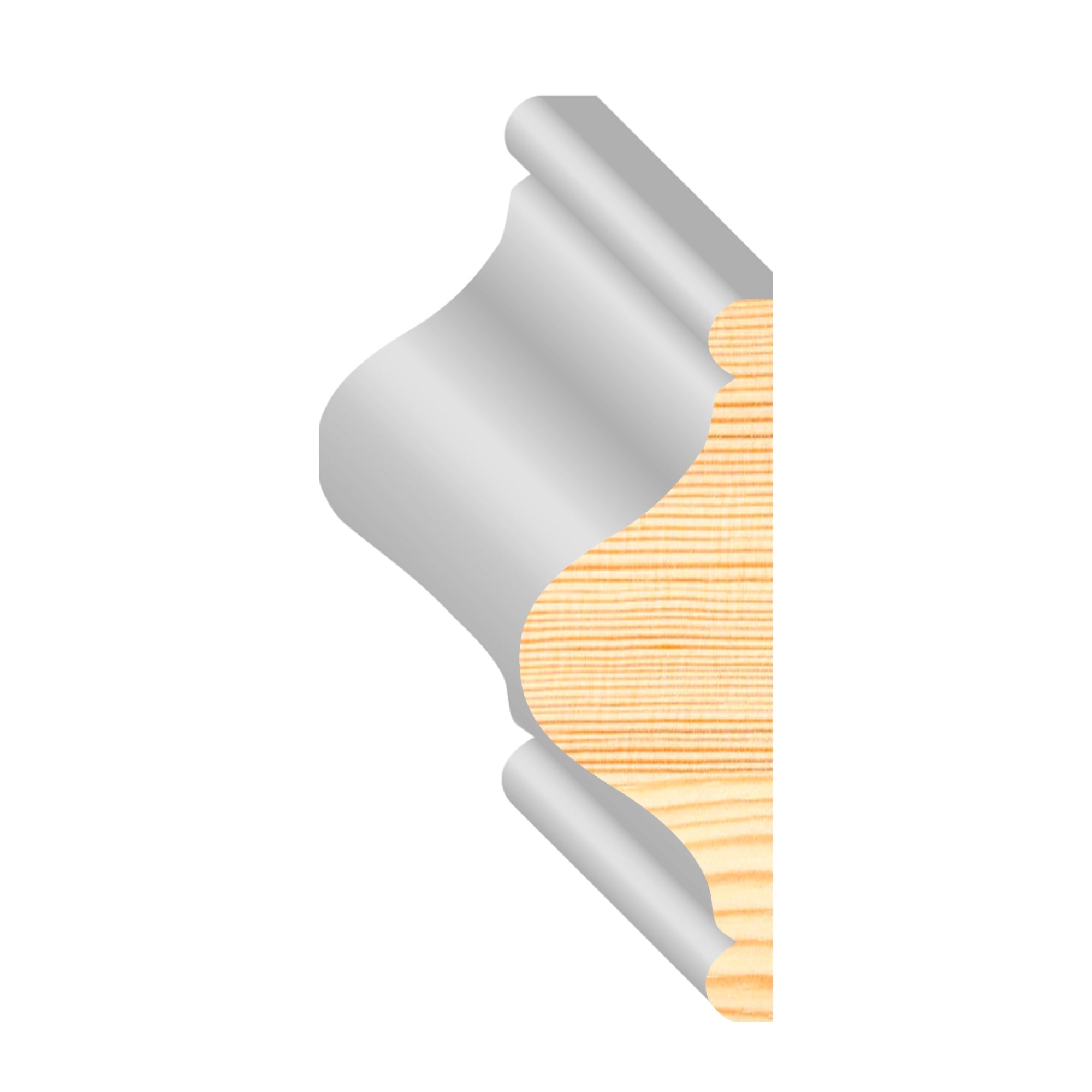 1 in x 2-3/4 in x 16 ft M0302W Primed White Pine Wood Chair Rail - Moulding, durable composite construction with a smooth primed white finish for easy painting and installation.