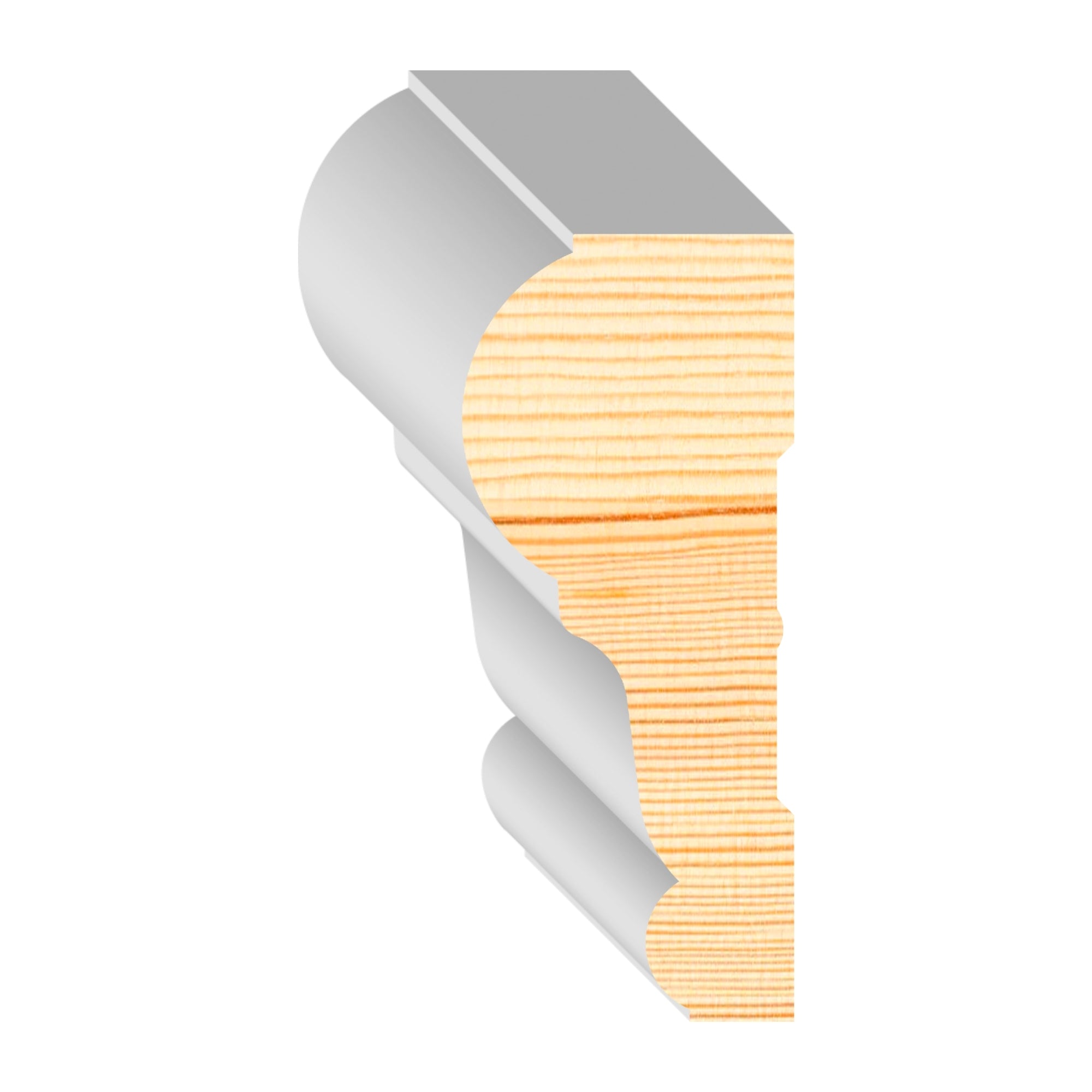 1 in x 2-3/8 in x 16 ft M0392B Primed White Pine Wood Chair Rail - Moulding, durable composite construction with a smooth primed white finish for easy painting and installation.