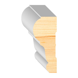 1 in x 2-3/8 in x 16 ft M0392B Primed White Pine Wood Chair Rail - Moulding, durable composite construction with a smooth primed white finish for easy painting and installation.