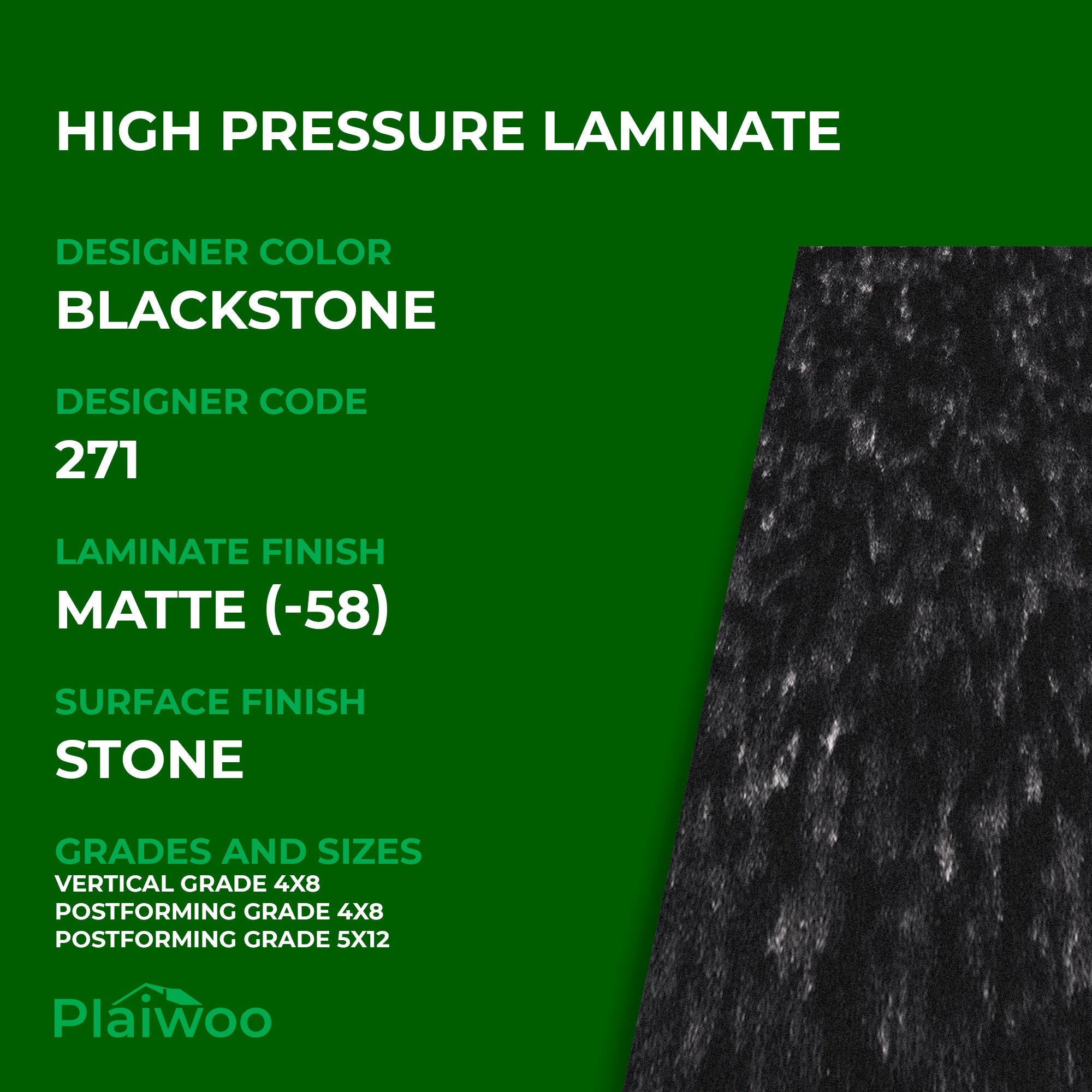 Formica BlackStones 271 Matte HPL 4 ft x 8 ft Laminate Sheets Specifications - Plaiwoo