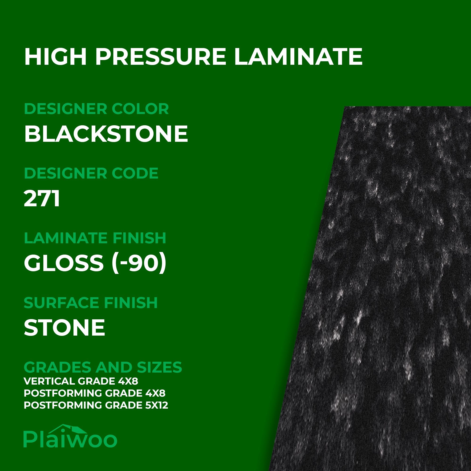 Formica BlackStones 271 Gloss HPL 4 ft x 8 ft Laminate Sheets Specifications - Plaiwoo