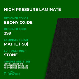 Formica Ebony Oxide 299 Matte HPL 4 ft x 8 ft Laminate Sheets Specifications - Plaiwoo