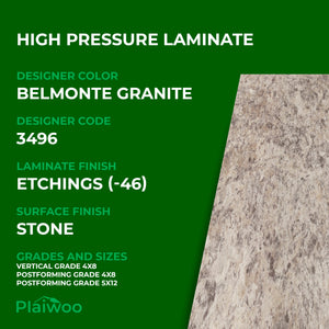 Formica Belmonte Granite 3496 Etchings HPL 4 ft x 8 ft Laminate Sheets Specifications - Plaiwoo