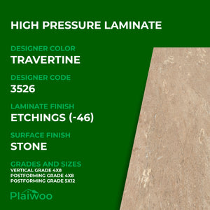 Formica Travertine 3526 Etchings HPL 4 ft x 8 ft Laminate Sheets Specifications - Plaiwoo