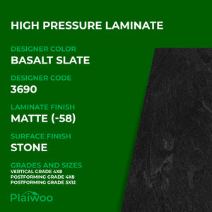Formica Basalt Slate 3690 Matte HPL 4 ft x 8 ft Laminate Sheets Specifications - Plaiwoo