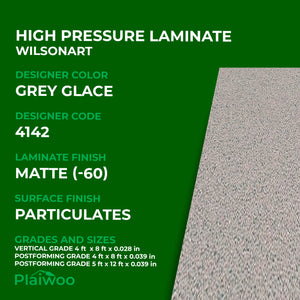 4142 Wilsonart Grey Glace (-60) Matte (-60) HPL 4 ft x 8 ft Laminate Sheets Specifications - Plaiwoo