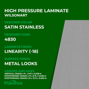 4830 Wilsonart Satin Stainless (-18) Linearity (-18) HPL 4 ft x 8 ft Laminate Sheets Specifications - Plaiwoo