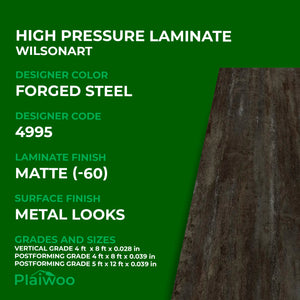 4995 Wilsonart Forged Steel (-60) Matte (-60) HPL 4 ft x 8 ft Laminate Sheets Specifications - Plaiwoo
