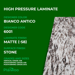 Formica Bianco Antico 6001 Matte HPL 4 ft x 8 ft Laminate Sheets Specifications - Plaiwoo