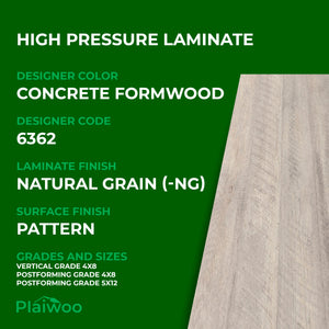 Formica Concrete Formwood 6362 Natural Grain HPL 4 ft x 8 ft Laminate Sheets Specifications - Plaiwoo