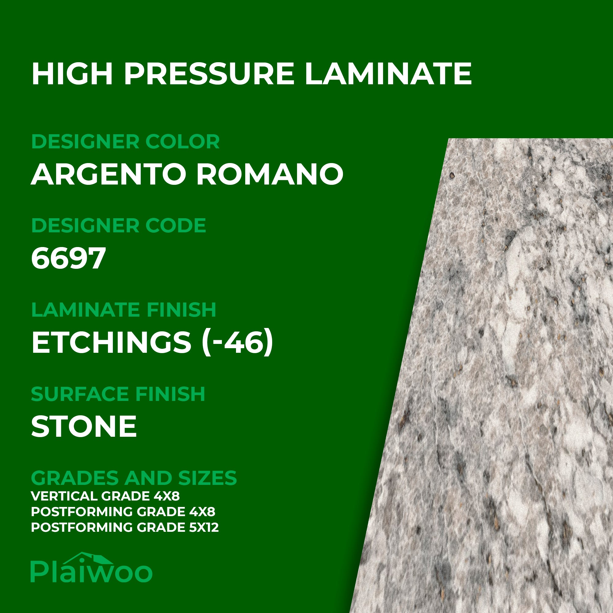 Formica Argento Romano 6697 Etchings HPL 4 ft x 8 ft Laminate Sheets Specifications - Plaiwoo