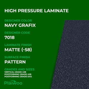 Formica Navy Grafix 7018 Matte HPL 4 ft x 8 ft Laminate Sheets Specifications - Plaiwoo