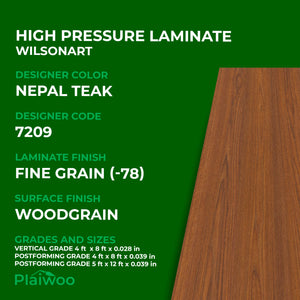 7209 Wilsonart Nepal Teak (-78) Fine Grain (-78) HPL 4 ft x 8 ft Laminate Sheets Specifications - Plaiwoo