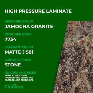 Formica Jamocha Granite 7734 Matte HPL 4 ft x 8 ft Laminate Sheets Specifications - Plaiwoo