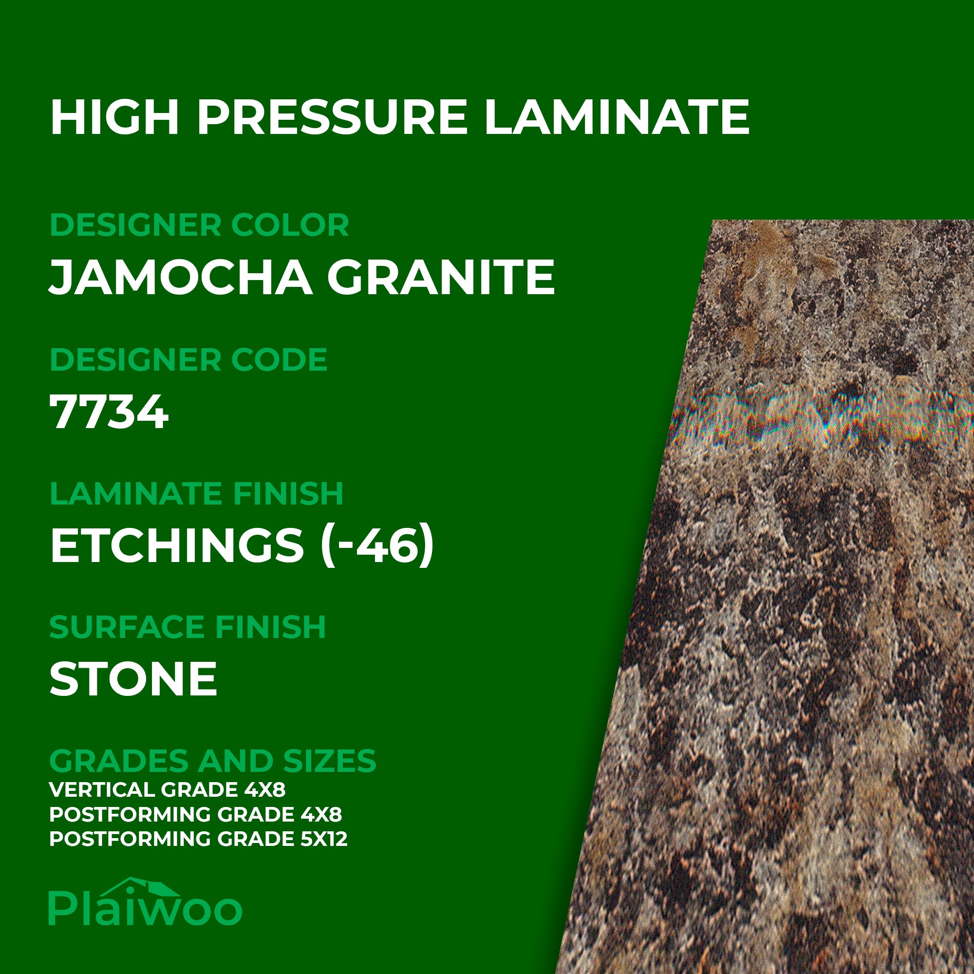 Formica Jamocha Granite 7734 Etchings HPL 4 ft x 8 ft Laminate Sheets Specifications - Plaiwoo
