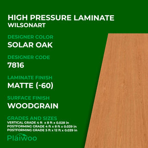 7816 Wilsonart Solar Oak (-60) Matte (-60) HPL 4 ft x 8 ft Laminate Sheets Specifications - Plaiwoo