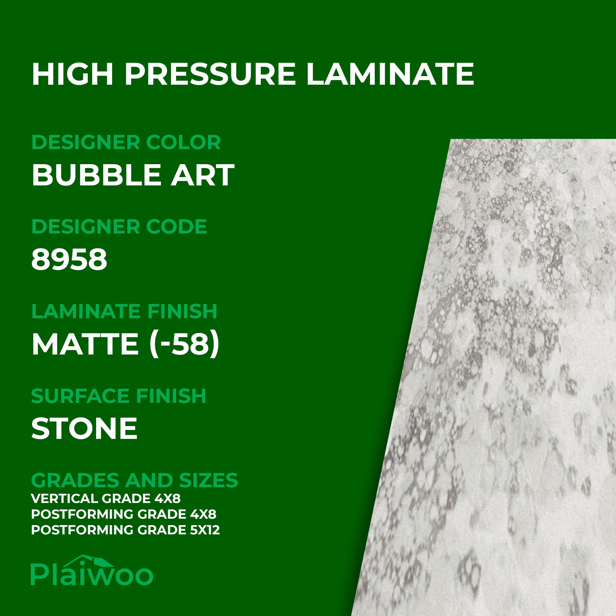 Formica Bubble Art 8958 Matte HPL 4 ft x 8 ft Laminate Sheets Specifications - Plaiwoo