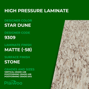 Formica Star Dune 9309 Matte HPL 4 ft x 8 ft Laminate Sheets Specifications - Plaiwoo