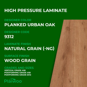 Formica Planked Urban Oak 9312 Natural Grain HPL 4 ft x 8 ft Laminate Sheets Specifications - Plaiwoo