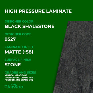 Formica Black ShaleStones 9527 Matte HPL 4 ft x 8 ft Laminate Sheets Specifications - Plaiwoo