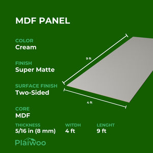 Arkopa Cream SM MDF Panel Two-Sided (8mm) 5/16 in x 4 ft x 9 ft