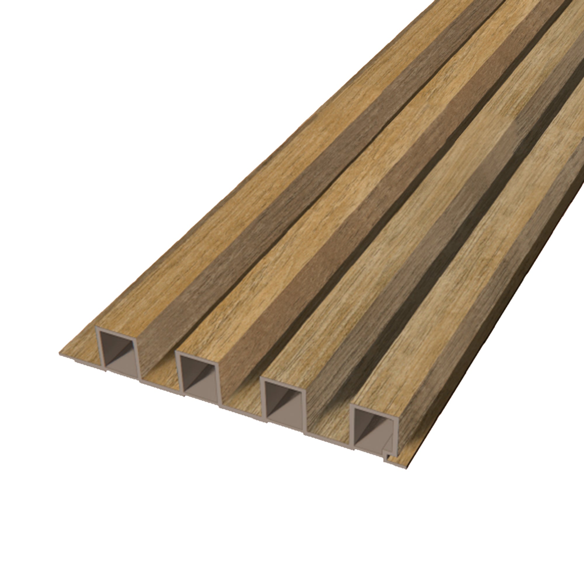 Eucalyptus Decorative Wall Panel - WPC Bancal, featuring a modern wood-plastic composite design in dimensions 6 1/4 ft x 9 1/2 ft x 1 in, ideal for stylish interior wall applications.