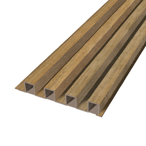 Eucalyptus Decorative Wall Panel - WPC Bancal, featuring a modern wood-plastic composite design in dimensions 6 1/4 ft x 9 1/2 ft x 1 in, ideal for stylish interior wall applications.