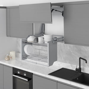 Starax Pull Down Shelf With Lift - Chrome (34 in x 11 3/4 in x 21 5/8 in)