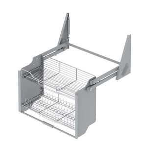Starax Pull Down Shelf With Lift - Chrome (34 in x 11 3/4 in x 21 5/8 in)