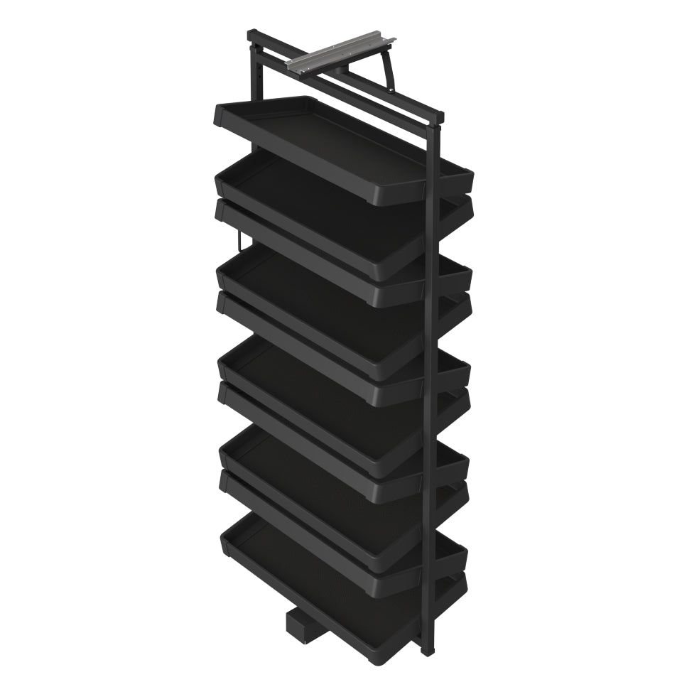 Starax Rotating 6 Shelves Shoe Organizer - Anthracite (27 1/2 in x 14 1/8 in x 42 1/8-50 in)