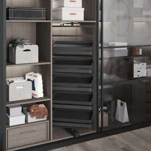 Starax Rotating 6 Shelves Shoe Organizer - Anthracite (27 1/2 in x 14 1/8 in x 42 1/8-50 in)