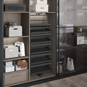 Starax Rotating 6 Shelves Shoe Organizer - Anthracite (27 1/2 in x 14 1/8 in x 42 1/8-50 in)