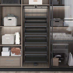 Starax Rotating 6 Shelves Shoe Organizer - Anthracite (27 1/2 in x 14 1/8 in x 42 1/8-50 in)