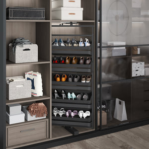 Starax Rotating 6 Shelves Shoe Organizer - Anthracite (27 1/2 in x 14 1/8 in x 42 1/8-50 in)