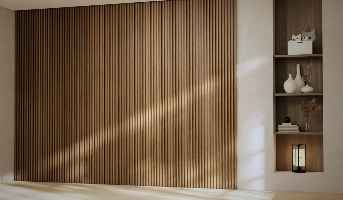A modern interior showcasing decorative wall panels that bring both texture and style to the room. The panels serve as a design element, adding personality and character to the living space.